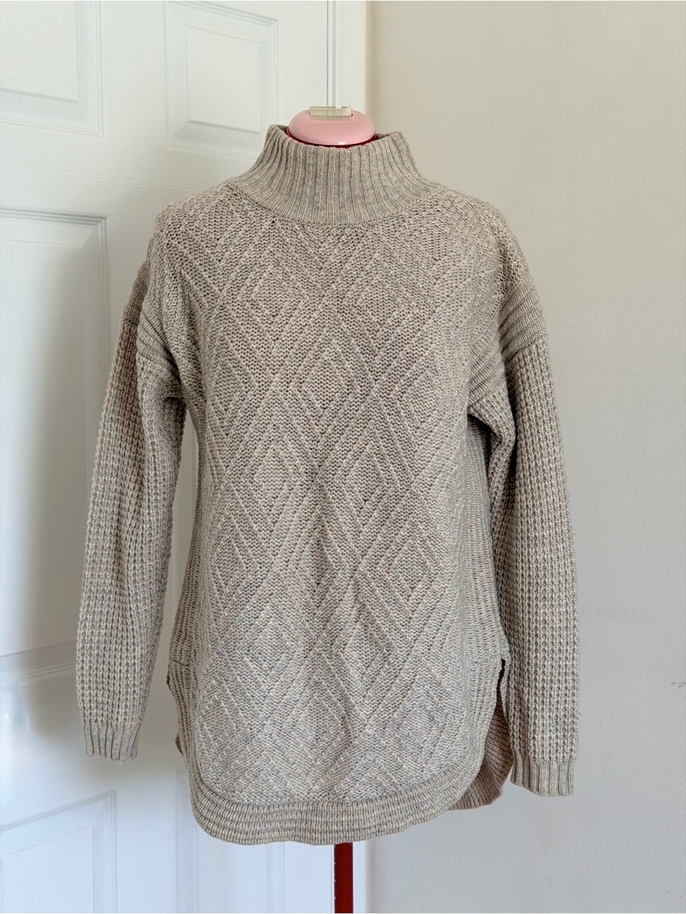 Catherine Malandrino Doen Wool Cashmere Oversize Sweater Mock Neck Chunky Knit S